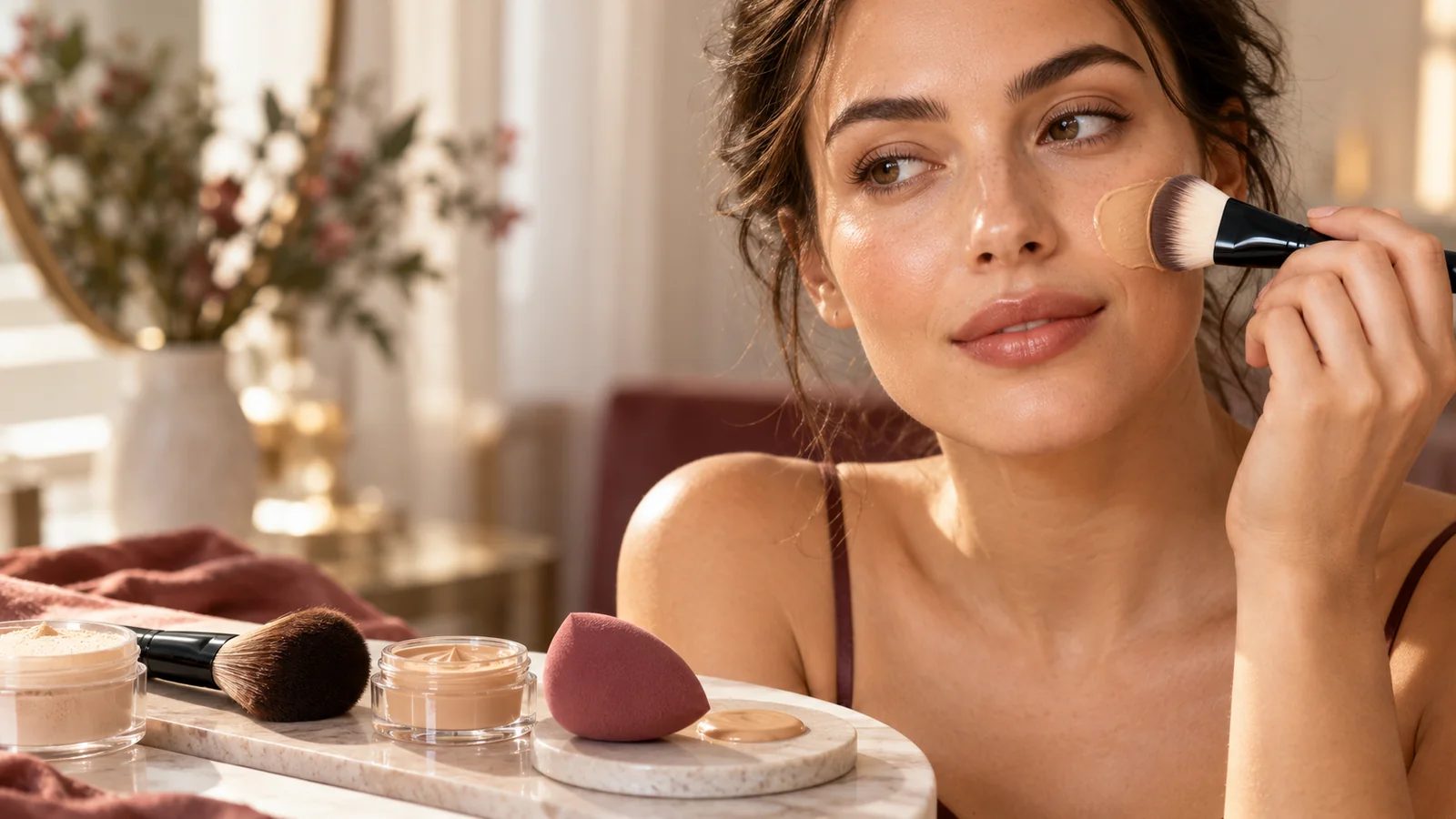 Choose brush shape according to liquid, cream or powder texture — Makeup Sponge vs. Brush: Which Tool Works Better for Your Base?